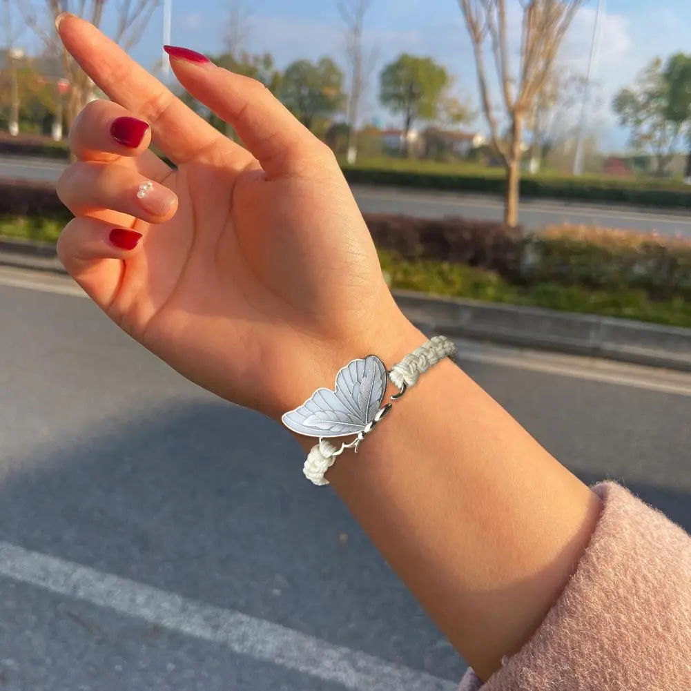 Intricate Butterfly Motif Bracelet Traditional Knitting Bracelet Hand-woven Butterfly Bracelet Traditional Knitting for A