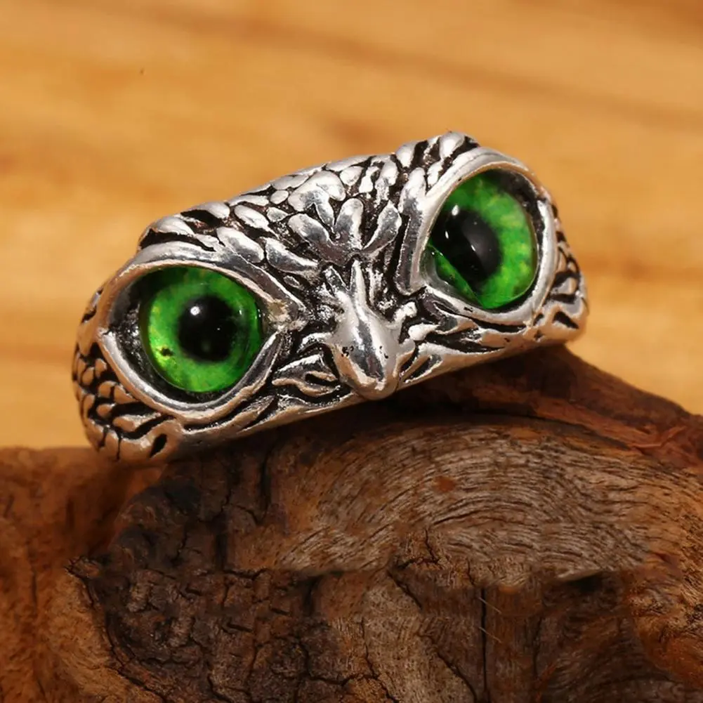 2025 Women Ring Adjustable Owl Ring with Big Eyes Ultralight Simple Style Finger Band Finger Rings Wedding Jewelry Gift