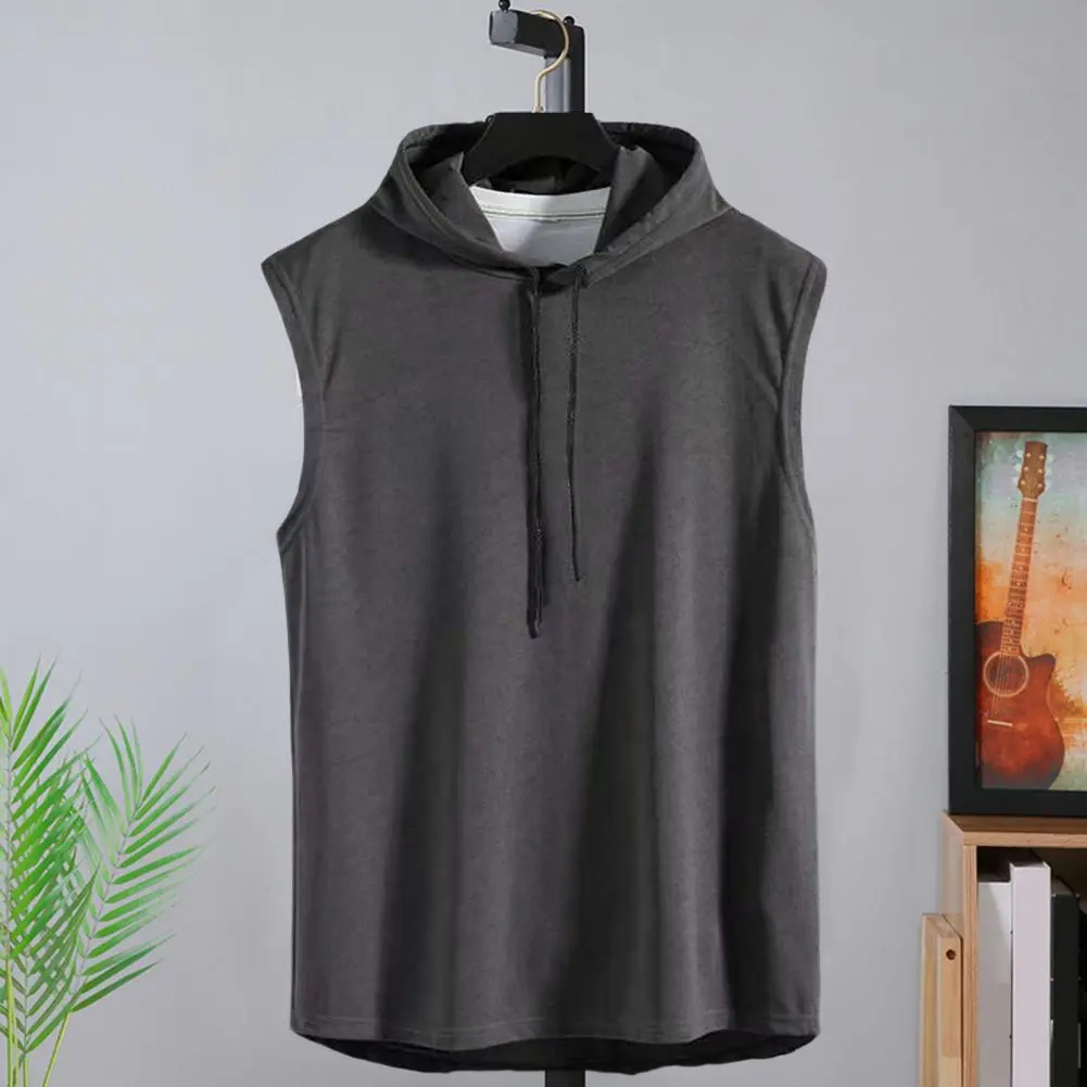 2025 Men's Summer Hooded Vest Sleeveless T-shirt Hoodie Summer Vest Comfortable Men Summer Men Sweatshirt Sports Tank Top