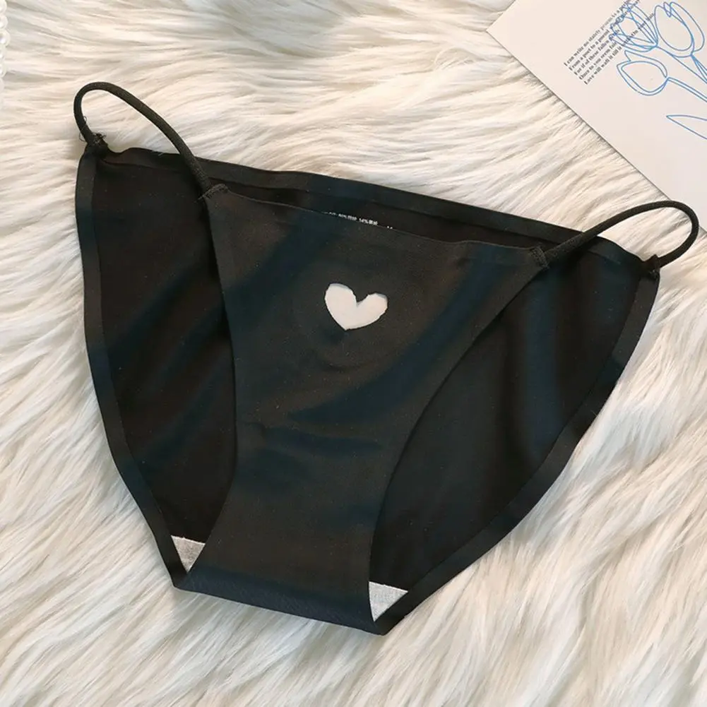 Ice Silk Women Panties Cotton Underwear Japanese Type Cute Lace Up Girls Underpants Female Spaghetti Strap Heart Sexy Briefs