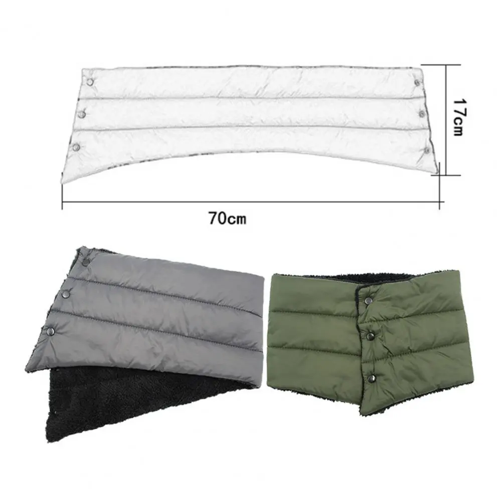 Women Down Scarf High Collar Thickened Velvet Lining Scarf Waterproof Warm Flannel Scarf Buttons Outdoor Cycling Riding Scarves