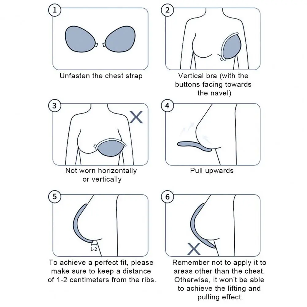 Adhesive Bra Breathable Adhesive Bra Adhesive Push Up Bra for Women Reusable Silicone Lift for Backless Dress Strapless Sticky