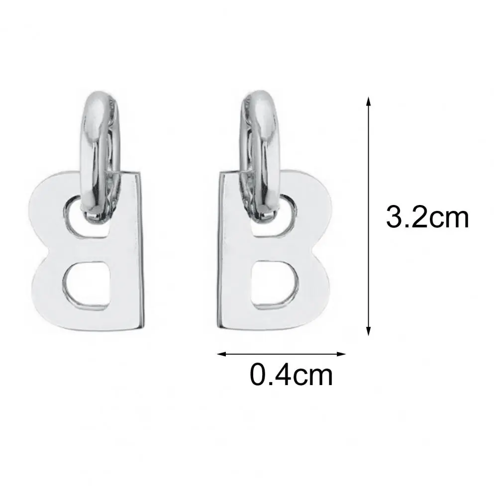 Dangle Earrings Lady Pendant Earrings Skin-friendly Exquisite  Exaggerated Exquisite Metal B Letter Drop Earrings