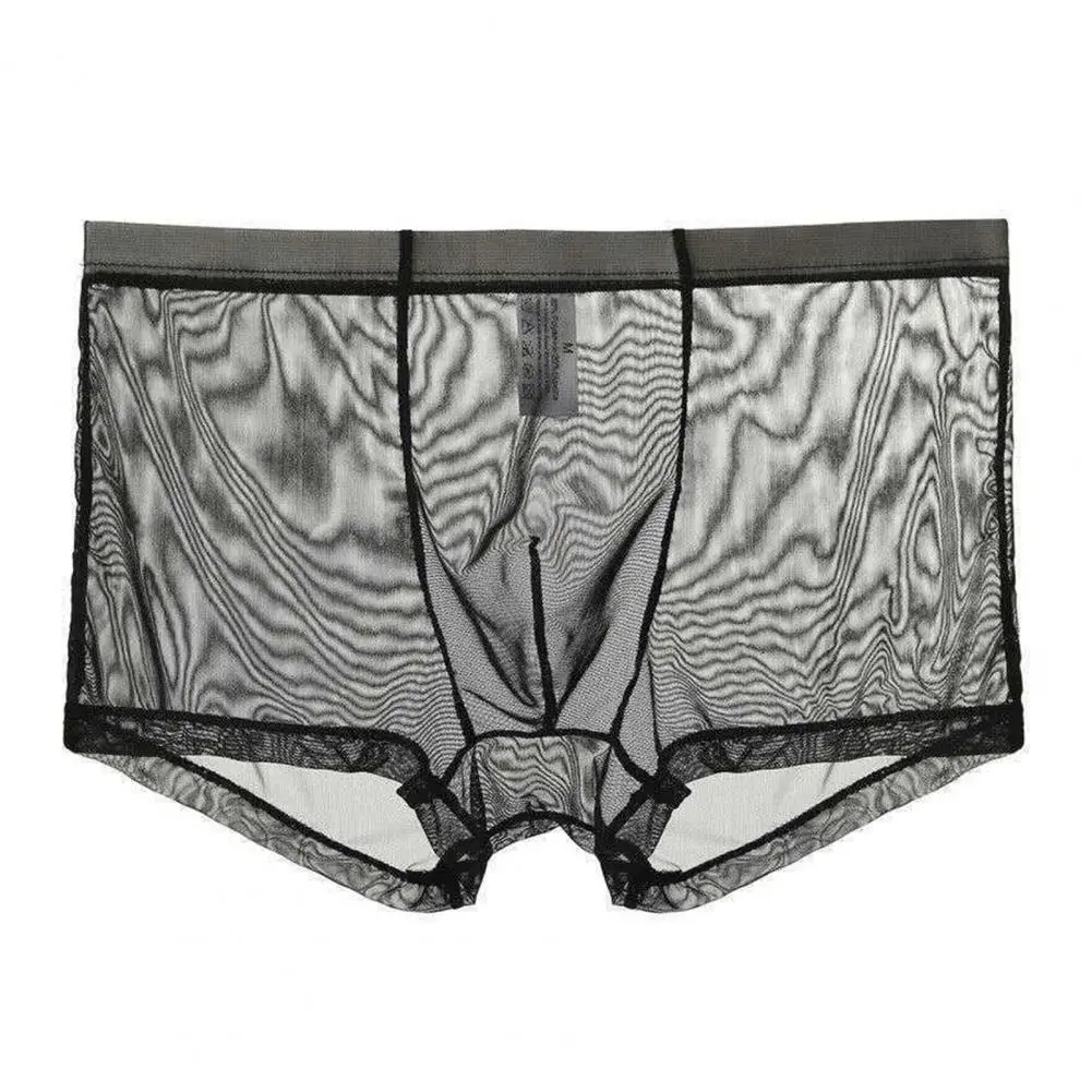 Men Boxers Breathable Low Waist Ice Silk Cooling Men Underpants Sexy See-through Summer Sports Men Boxers Shorts Club Boxers