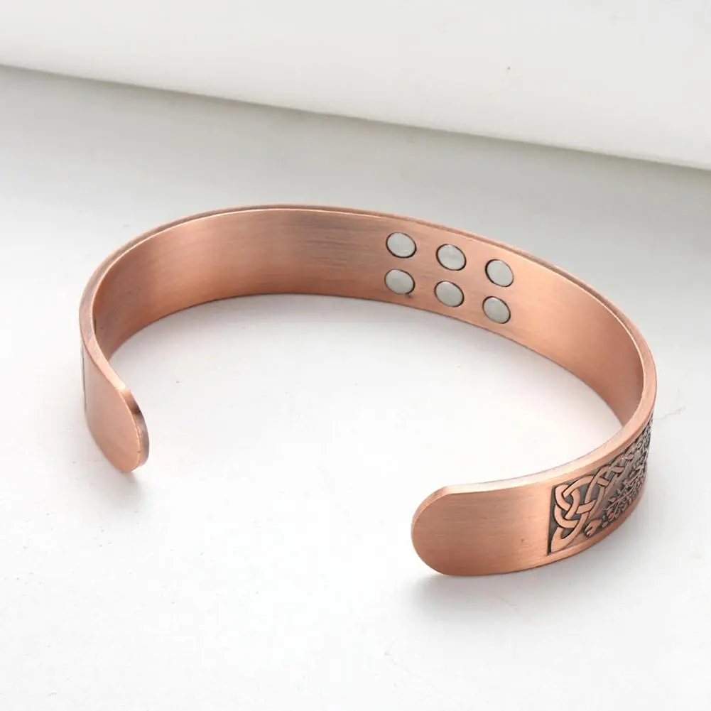 Copper Magnet Bracelet 18 Healing Magnets Copper Magnetic Bracelet Open Closure Cuff Bangle women men Yoga Bracelet Jewelry