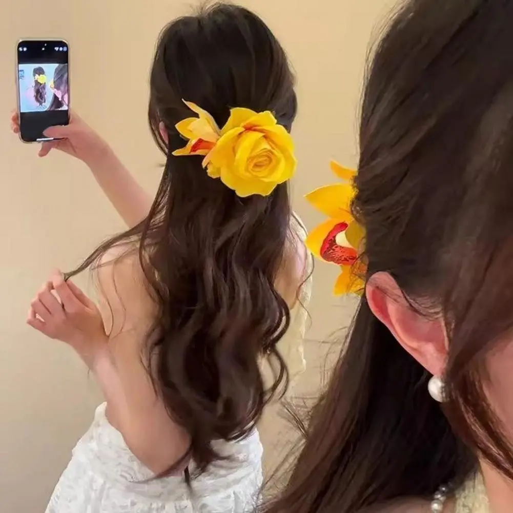 Design Hair Accessory Floral Hair Clip Peony Flower Hair Clips Set for Beach Vacation Party Dress-up Artificial for Women
