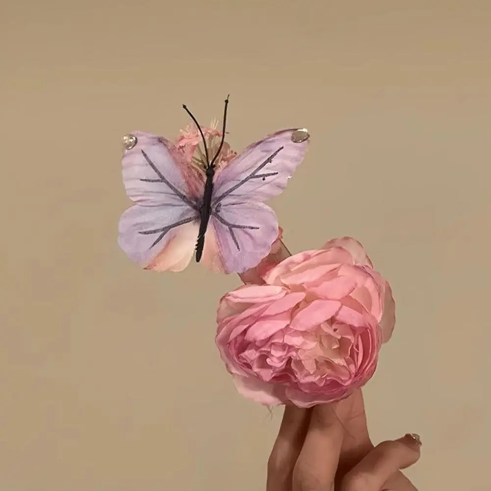 Design Hair Accessory Floral Hair Clip Peony Flower Hair Clips Set for Beach Vacation Party Dress-up Artificial for Women