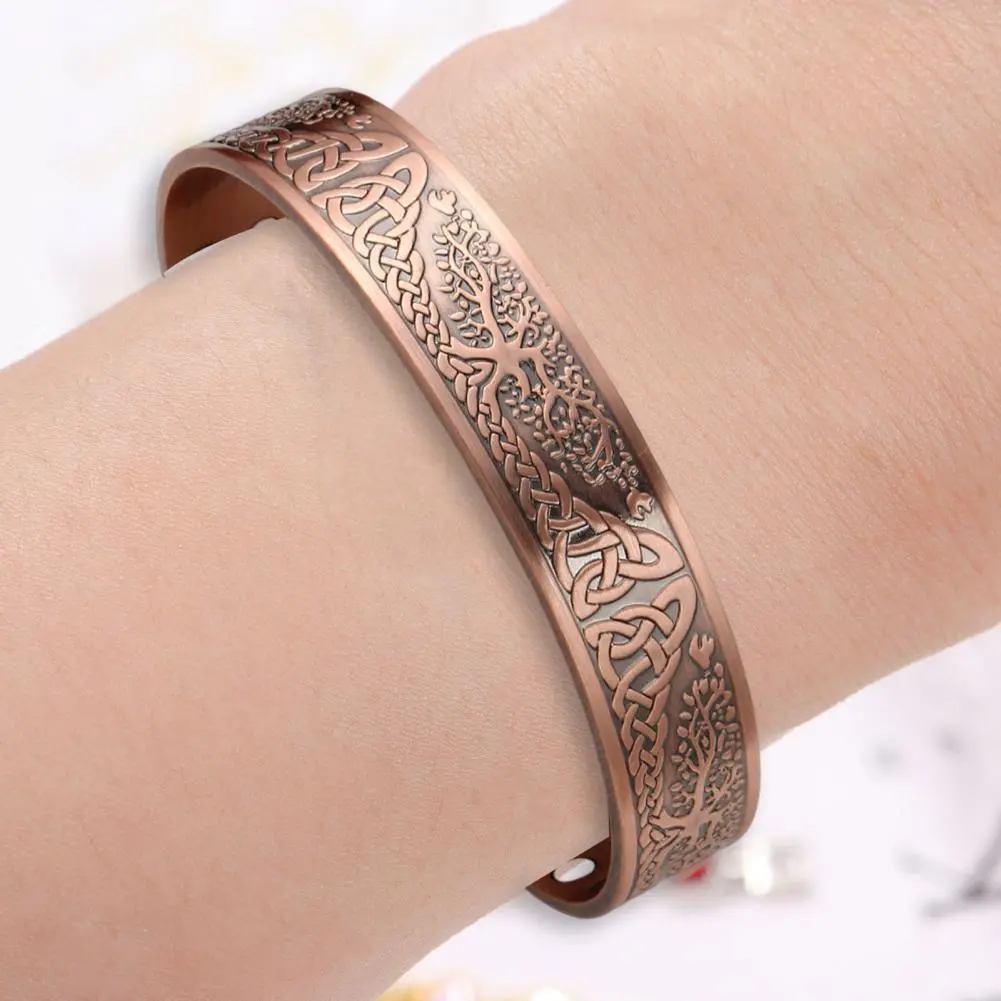Copper Magnet Bracelet 18 Healing Magnets Copper Magnetic Bracelet Open Closure Cuff Bangle women men Yoga Bracelet Jewelry