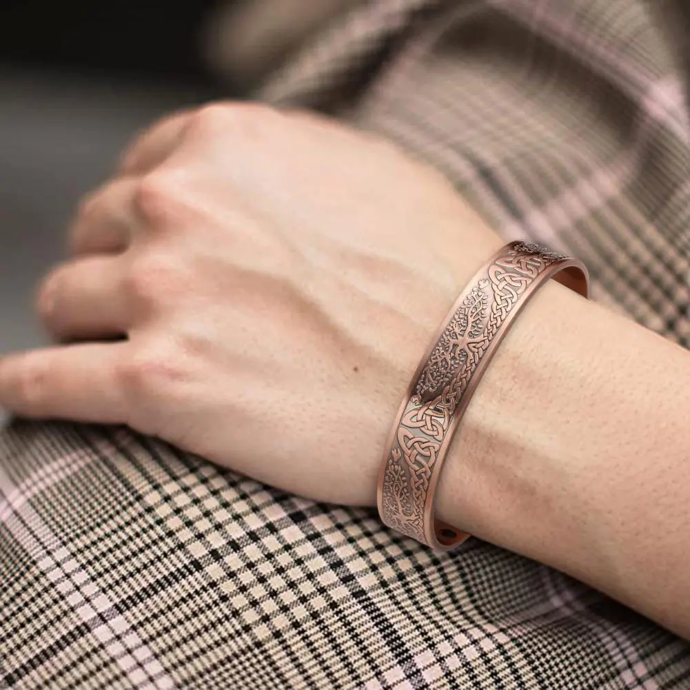 Copper Magnet Bracelet 18 Healing Magnets Copper Magnetic Bracelet Open Closure Cuff Bangle women men Yoga Bracelet Jewelry