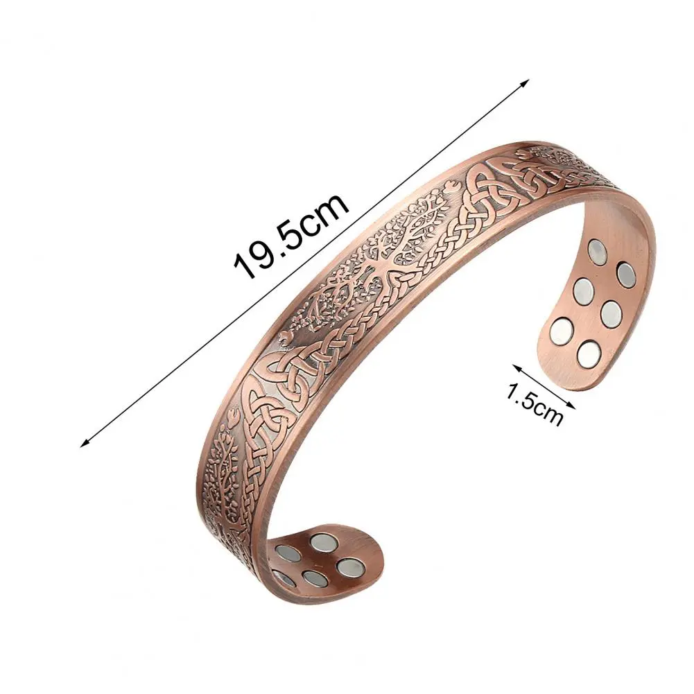Copper Magnet Bracelet 18 Healing Magnets Copper Magnetic Bracelet Open Closure Cuff Bangle women men Yoga Bracelet Jewelry