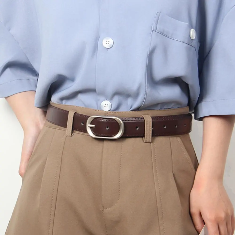 Women Imitation Leather Belt Versatile Solid Color Belt Stylish Imitation Leather Women's Belt with for Dress for Women's