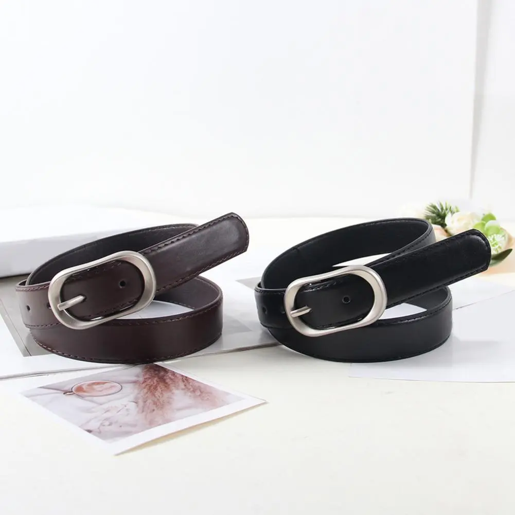 Women Imitation Leather Belt Versatile Solid Color Belt Stylish Imitation Leather Women's Belt with for Dress for Women's