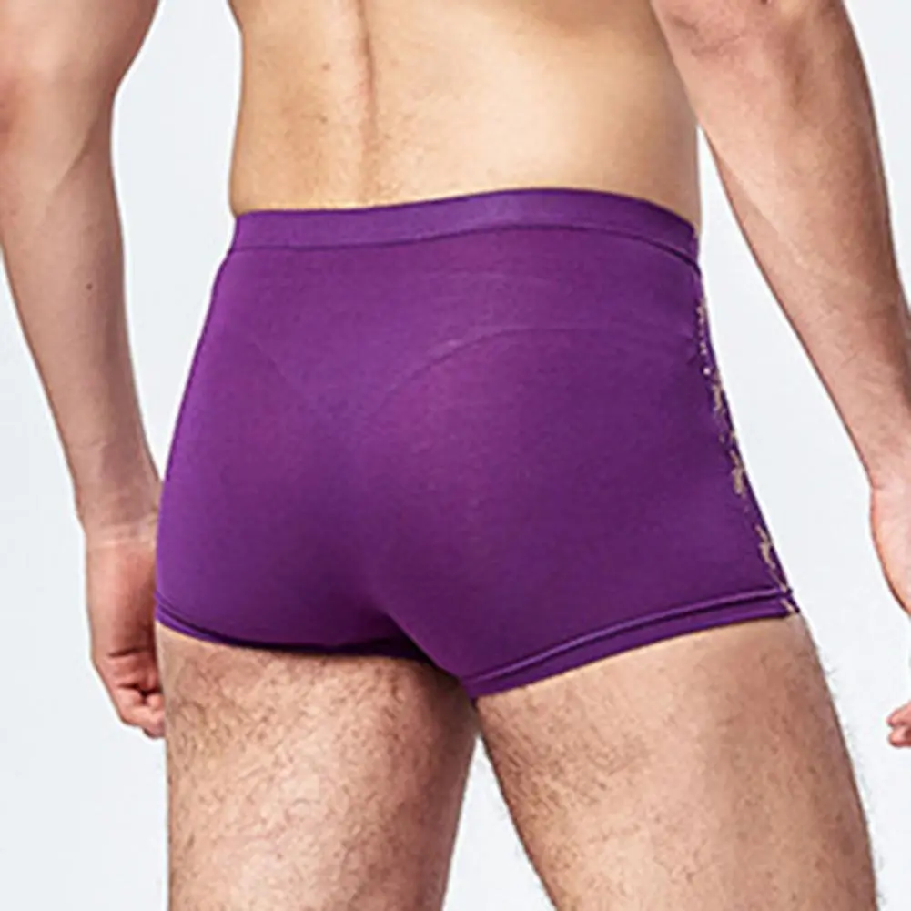 Men Boxer Seamless Mid Rise Modal Boxer Underwear Print U-Bump Male Panties U Convex Men Breathable Underpants Soft Men Briefs