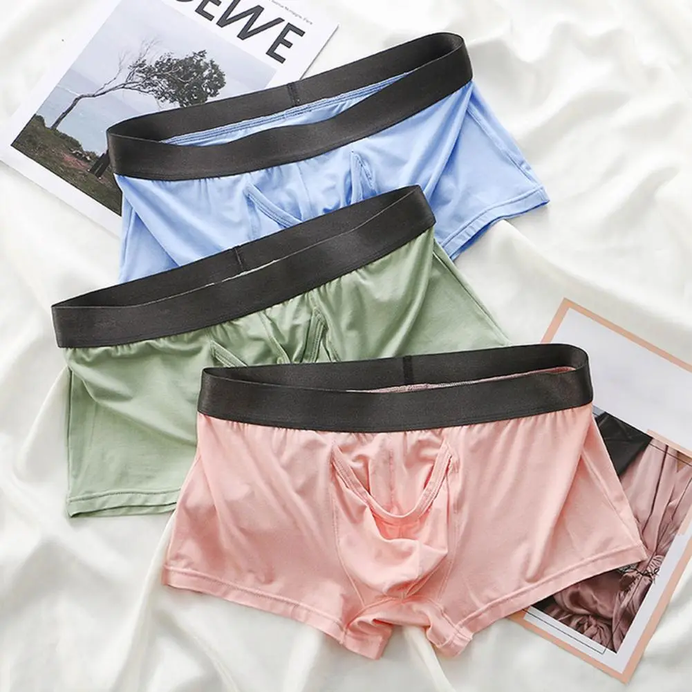 Sweat Absorbing Men Underwear Comfortable Moisture Wicking Stylish Men Patchwork Color U-Bump Breathable Shorts Underwear
