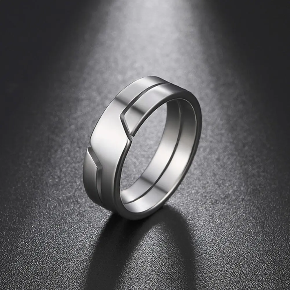2025 Couple Ring Classic Geometry Glossy Men Women Personality Line Pattern Engagement Finger Ring Line Pattern Metal Rings