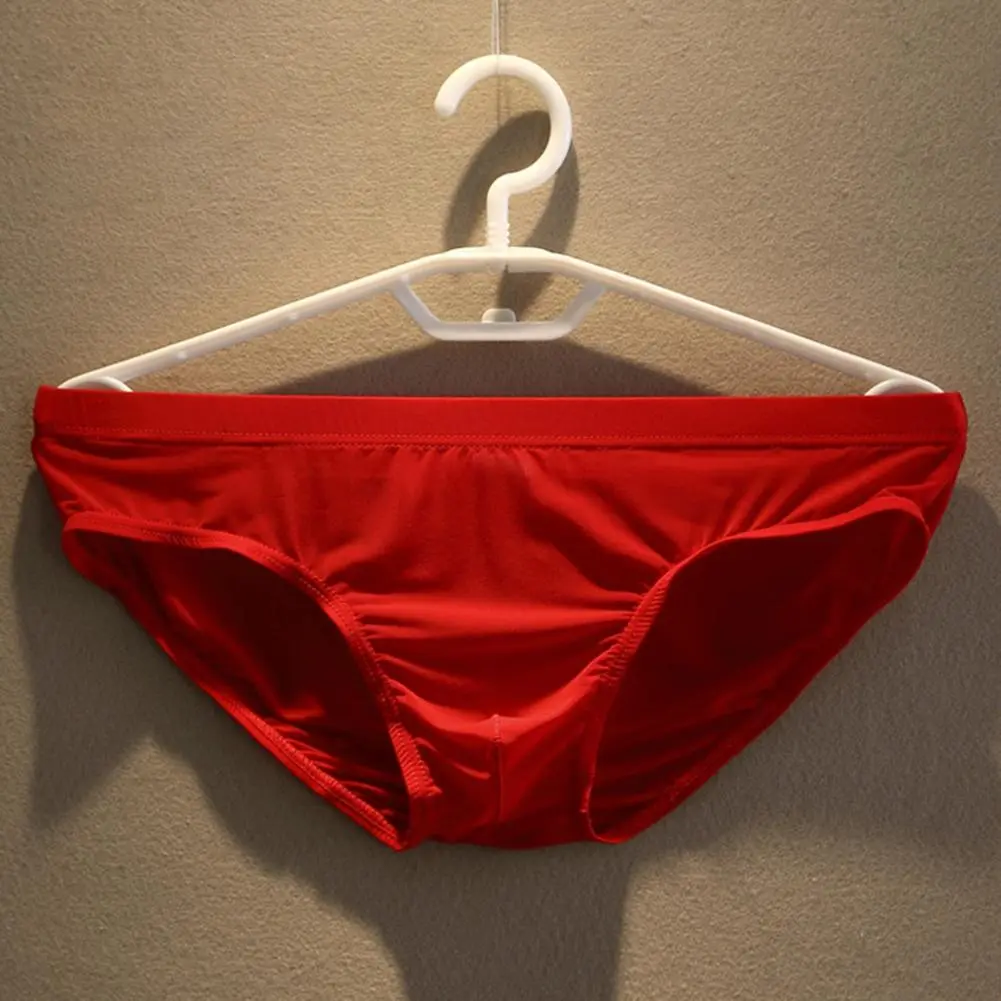 2025 Men Briefs Ice Silk Low Waist Solid Color Ultra Thin Seamless Quick Dry Underpants Panties Underwear Men Underpants