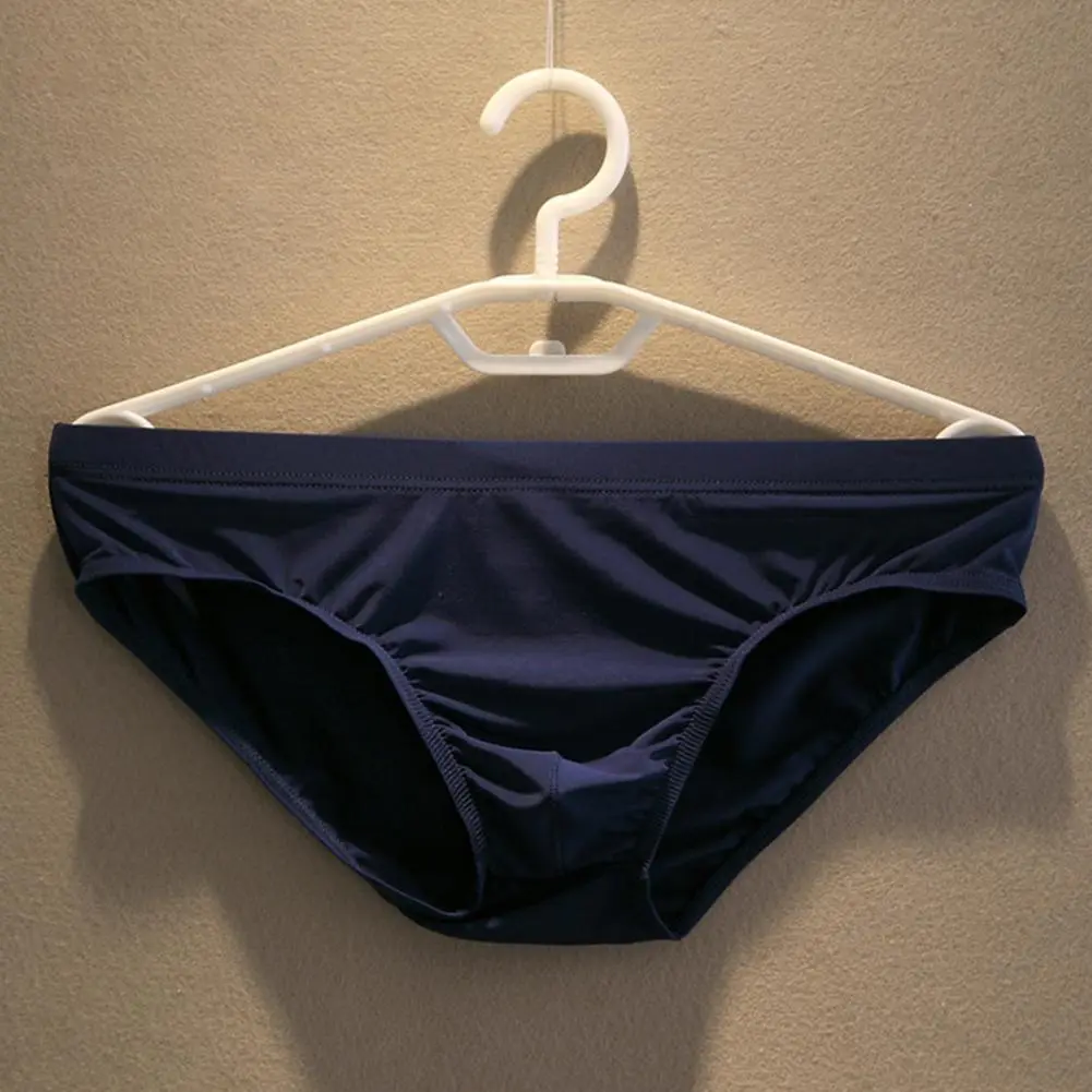 2025 Men Briefs Ice Silk Low Waist Solid Color Ultra Thin Seamless Quick Dry Underpants Panties Underwear Men Underpants