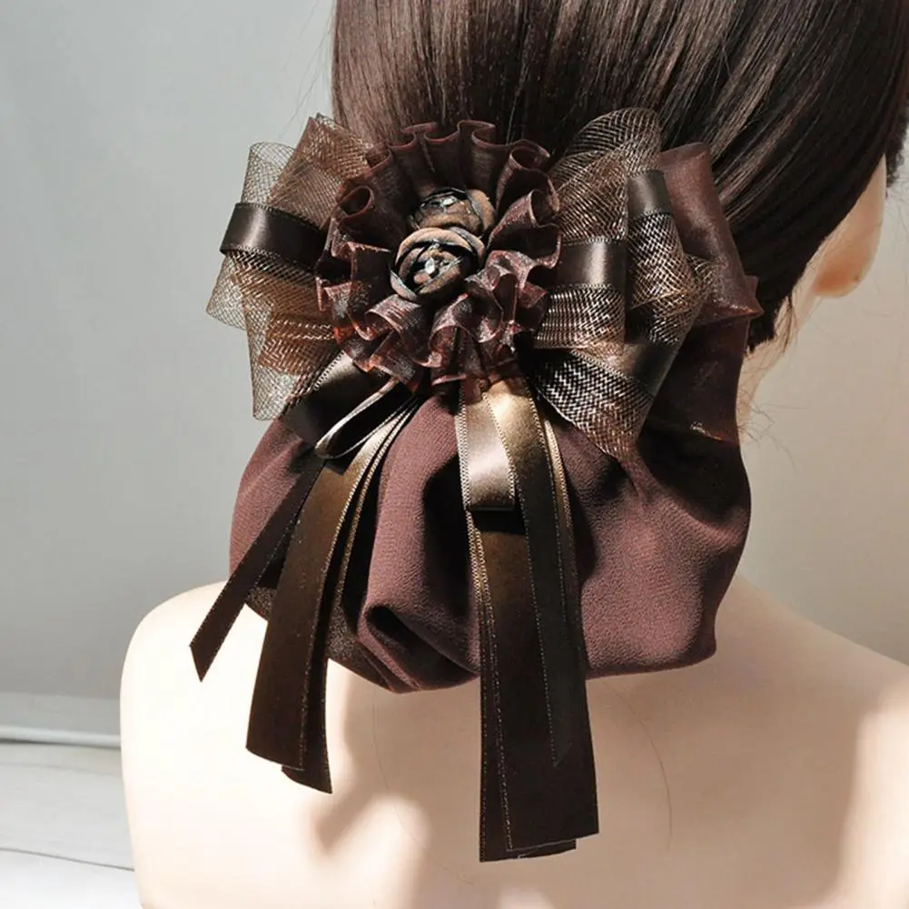 Durable Hair Accessory Versatile Hair Decoration Elegant Lace Hair Accessories Set with Bowknot Flower Decor Mesh Bag for Easy