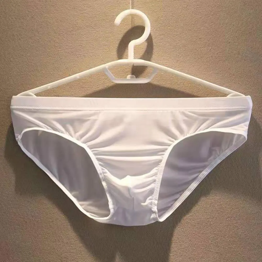 2025 Men Briefs Ice Silk Low Waist Solid Color Ultra Thin Seamless Quick Dry Underpants Panties Underwear Men Underpants