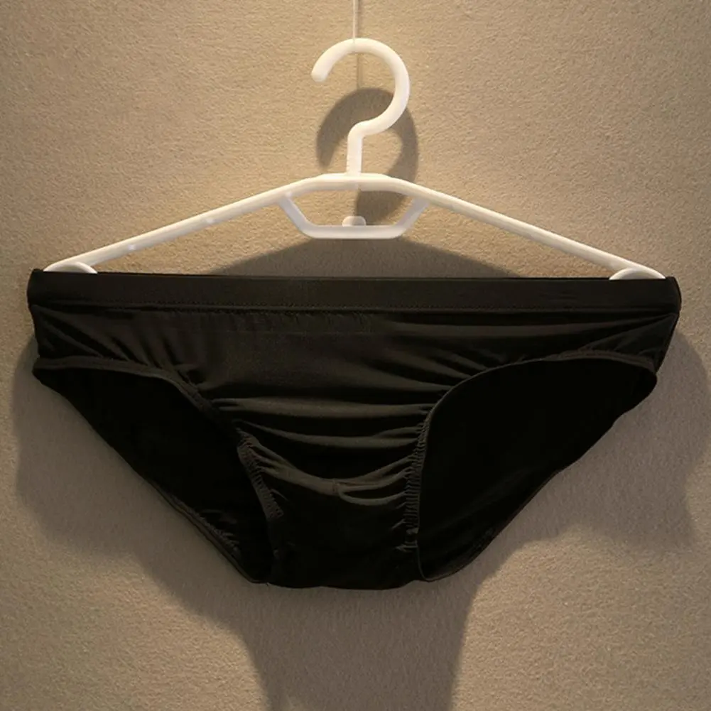 2025 Men Briefs Ice Silk Low Waist Solid Color Ultra Thin Seamless Quick Dry Underpants Panties Underwear Men Underpants