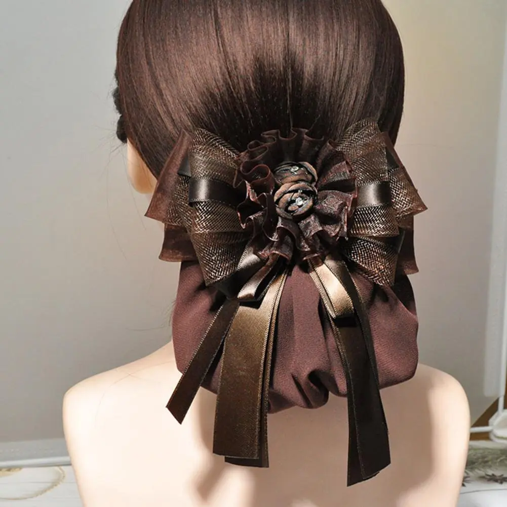 Durable Hair Accessory Versatile Hair Decoration Elegant Lace Hair Accessories Set with Bowknot Flower Decor Mesh Bag for Easy