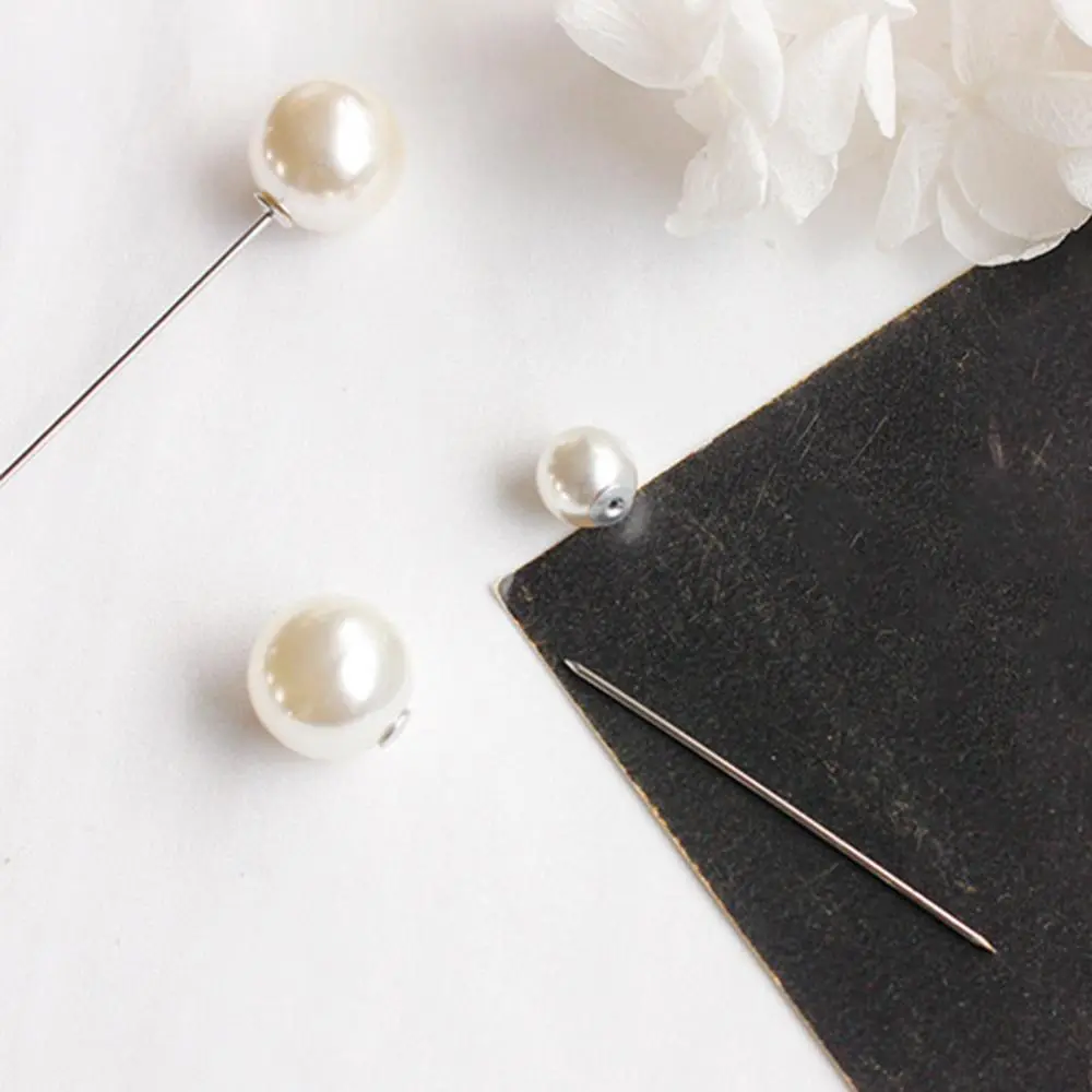2025 Pearl Brooch Double Faux Pearls Brooch Safty Pin Cardigan Shawl Clip Badge Anti-slip Metal Pin Fixed Clothes DIY Accessorie