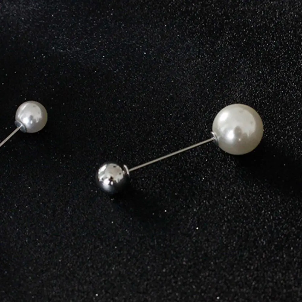 2025 Pearl Brooch Double Faux Pearls Brooch Safty Pin Cardigan Shawl Clip Badge Anti-slip Metal Pin Fixed Clothes DIY Accessorie
