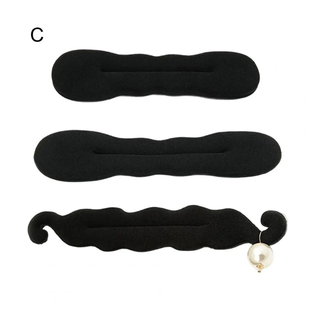 Hair Bun Shaper Sponge Hair Bun Maker Women's Hair Bun Maker Sponge with Faux Pearls Decor Styling Tool for Forming Set of 2/3