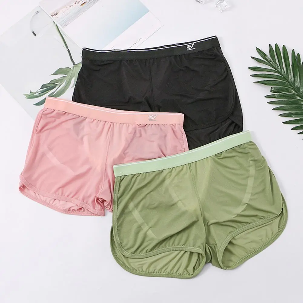 Men Home Shorts Bouncy Boxers Panties Breathable Mesh Underwear Quick Drying Summer Casual Boxers Panties Sports Underpants