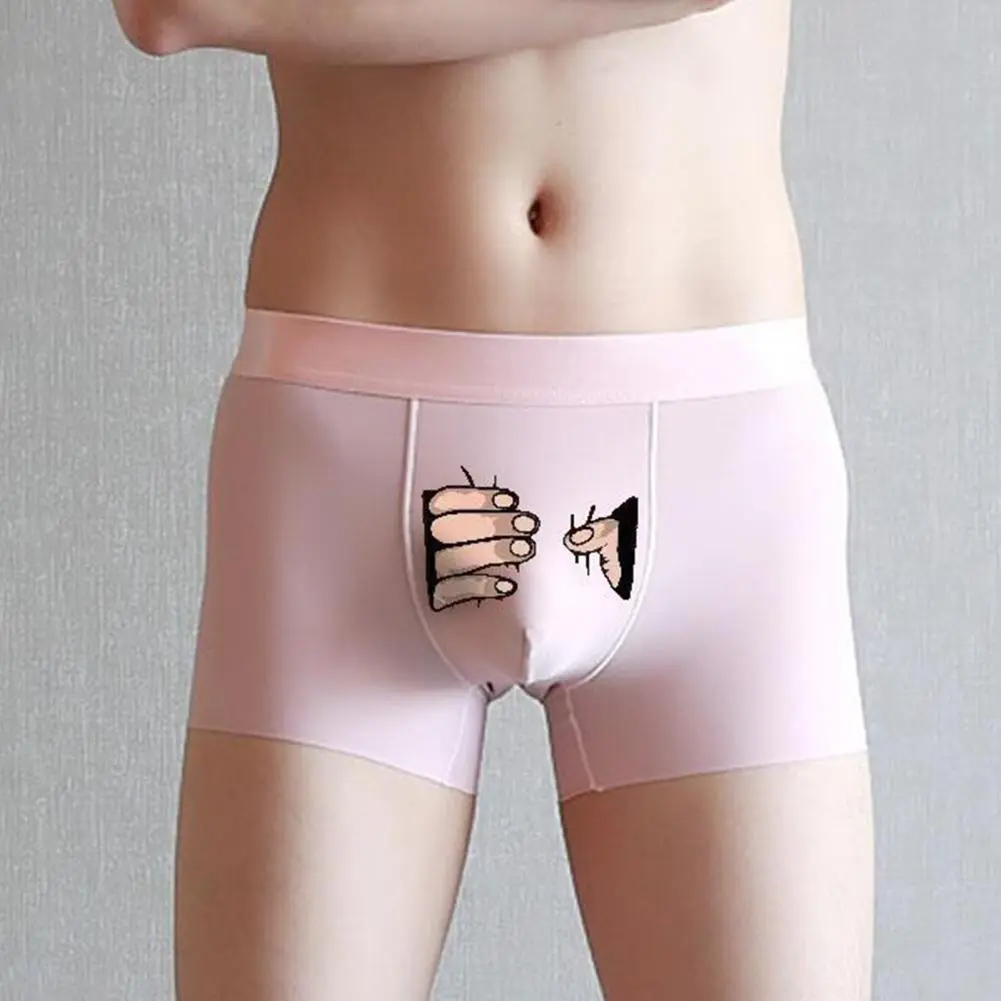 2025 Men Underpants Cartoon Pattern Close Fit Sweat Absorbing Male Boxers U Convex Stretchy Printed Panties Men Men Underwear