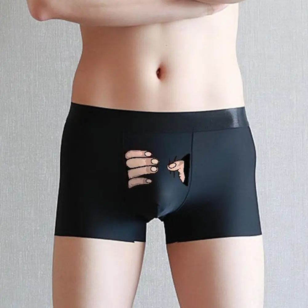 2025 Men Underpants Cartoon Pattern Close Fit Sweat Absorbing Male Boxers U Convex Stretchy Printed Panties Men Men Underwear