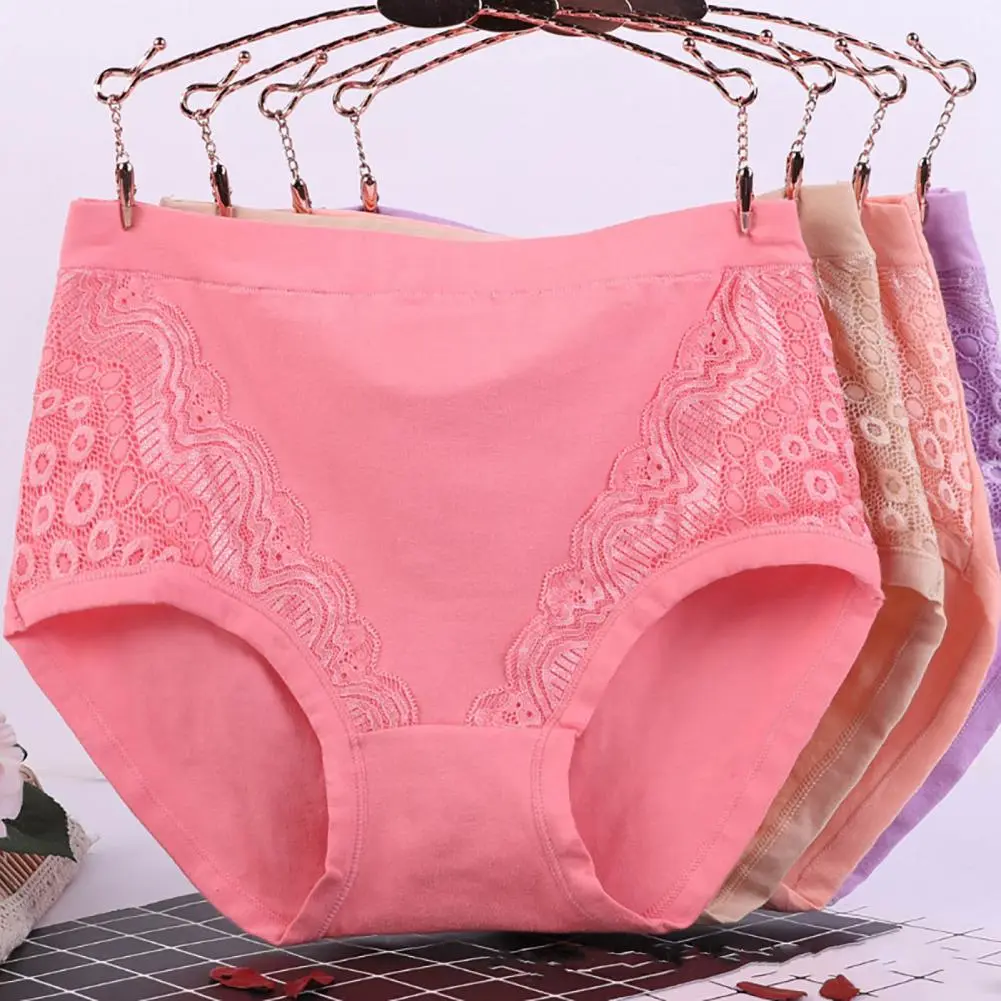 2025 Menstruation Panties Lace High Waist Leak Proof Menstrual Panties Cotton Crotch Obesity Briefs Middle Aged Women Briefs