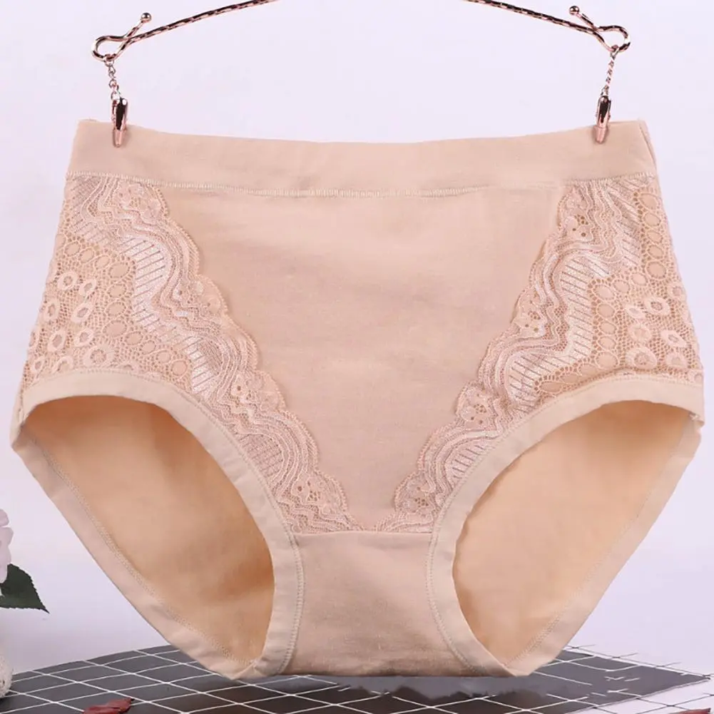 2025 Menstruation Panties Lace High Waist Leak Proof Menstrual Panties Cotton Crotch Obesity Briefs Middle Aged Women Briefs