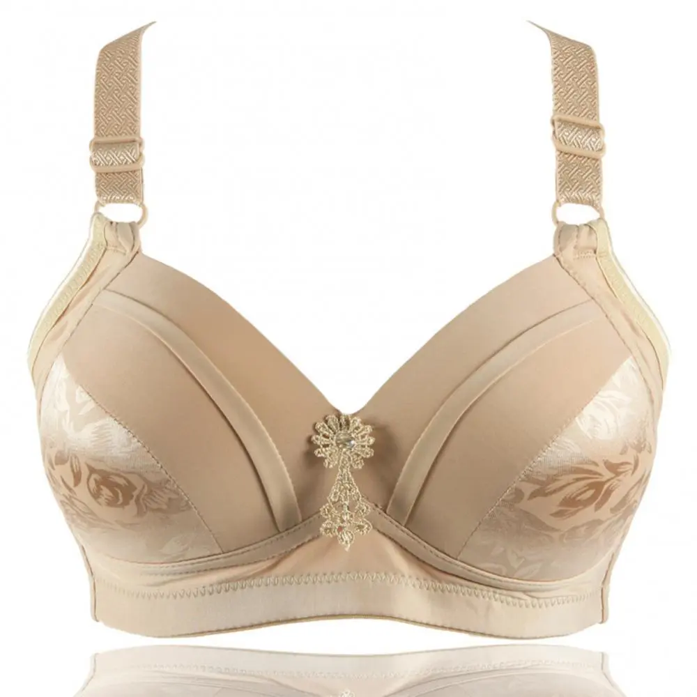 2025 Women's Seamless Bras Ladies Wireless Floral Print Soft Bra Push Up Breathable Underwear Comfort Lingerie Deep V Gather Bra