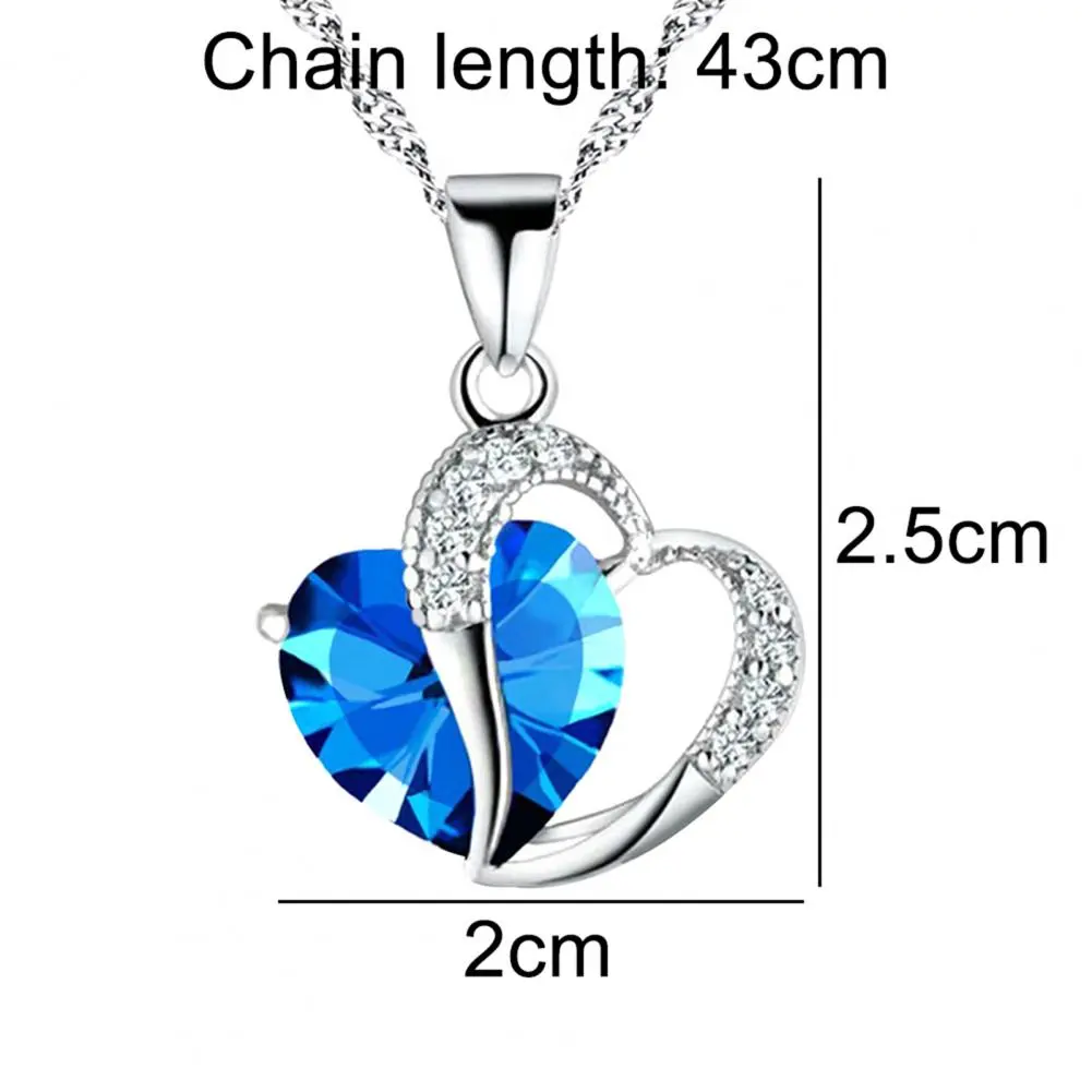Heart Necklace Heart Cubic Zirconia Inlaid Jewelry Heart Shape Pendant Necklace 2025 Colorful Crystal Ocean Hearts Necklaces