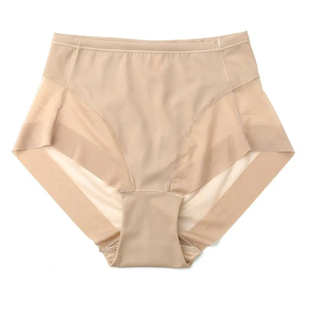 Women High-waisted Briefs Seamless Shaping Briefs Comfortable Women's Mid-rise Mesh Yarn Splicing Panties High for Sleep