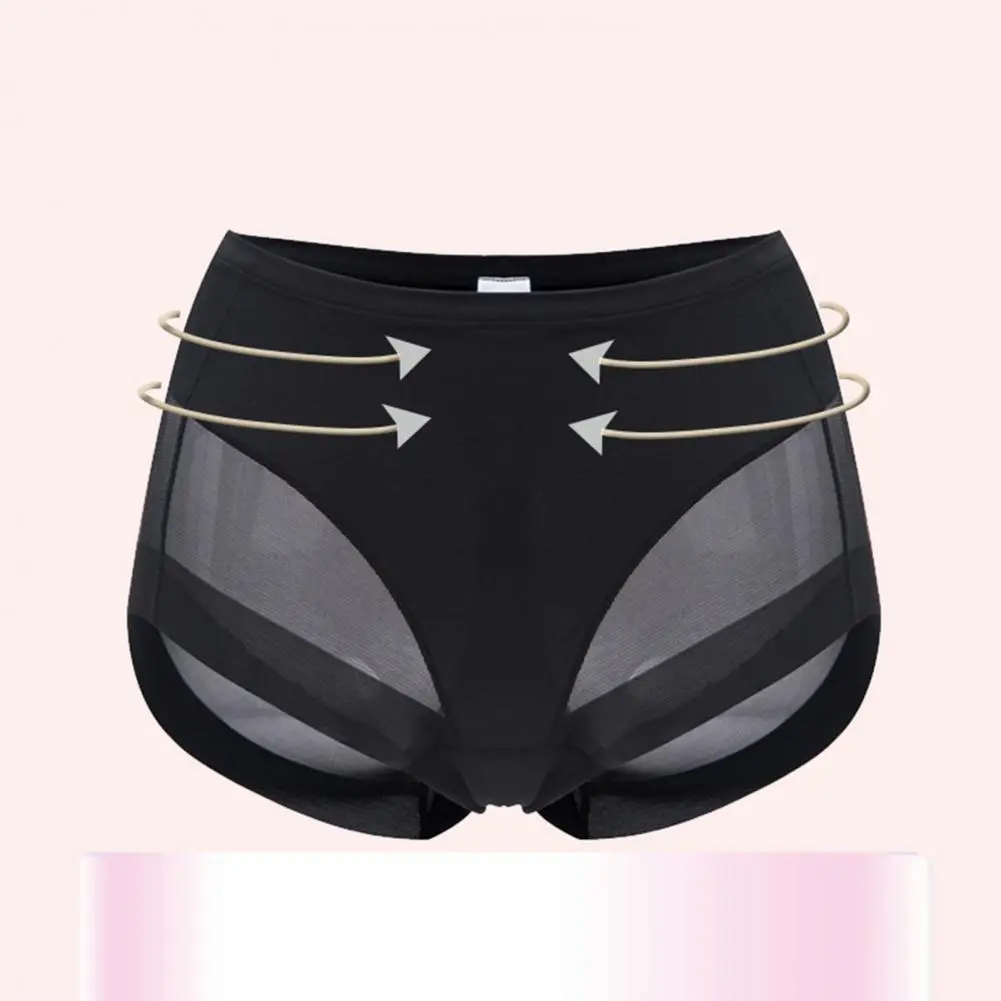 Women High-waisted Briefs Seamless Shaping Briefs Comfortable Women's Mid-rise Mesh Yarn Splicing Panties High for Sleep