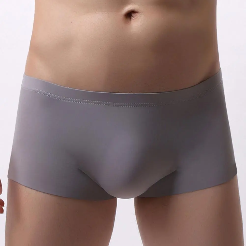 2025 Men U Convex Ice Silk Underpants Panties Seamless Super Thin Boxer Underwear Super Thin Low Waist Underpants Men Briefs