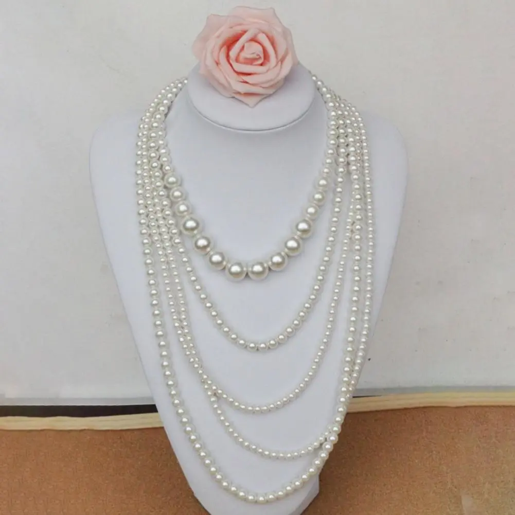 2024 Sweater Necklace Pearl Bead Necklace Long Sweater Chain Necklace For Women Dress Fashion Women Jewelry Beaded Sweater Chain