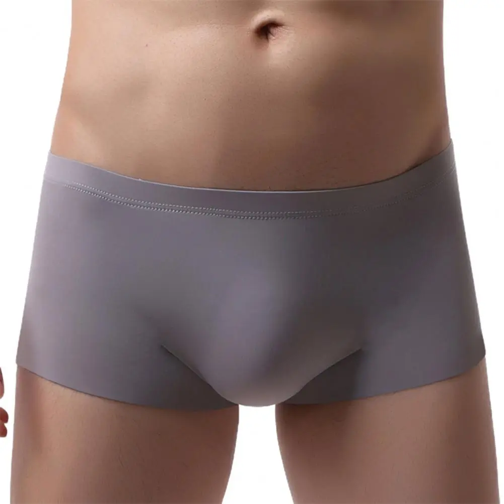 2025 Men U Convex Ice Silk Underpants Panties Seamless Super Thin Boxer Underwear Super Thin Low Waist Underpants Men Briefs