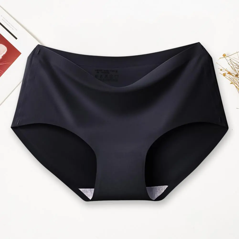2025 Women Briefs Mid-rise Cotton Crotch Women Underpants Hip Lifting Thin Elastic Ice Silk Seamless Underwear Panties Thin
