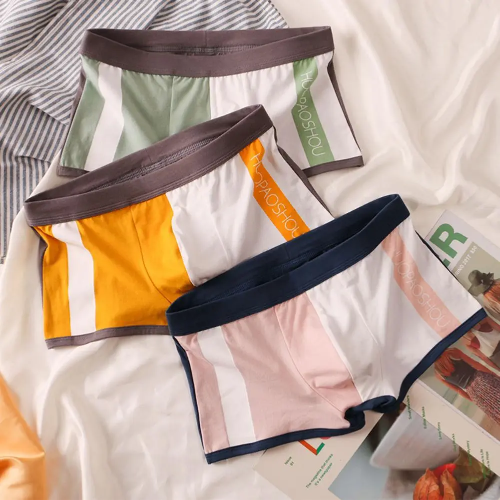 2025 Men Panties Men's Color Blocked Loose Sports Boxer Underwear Sweat Absorption Good Elasticity Men Underwear Shorts