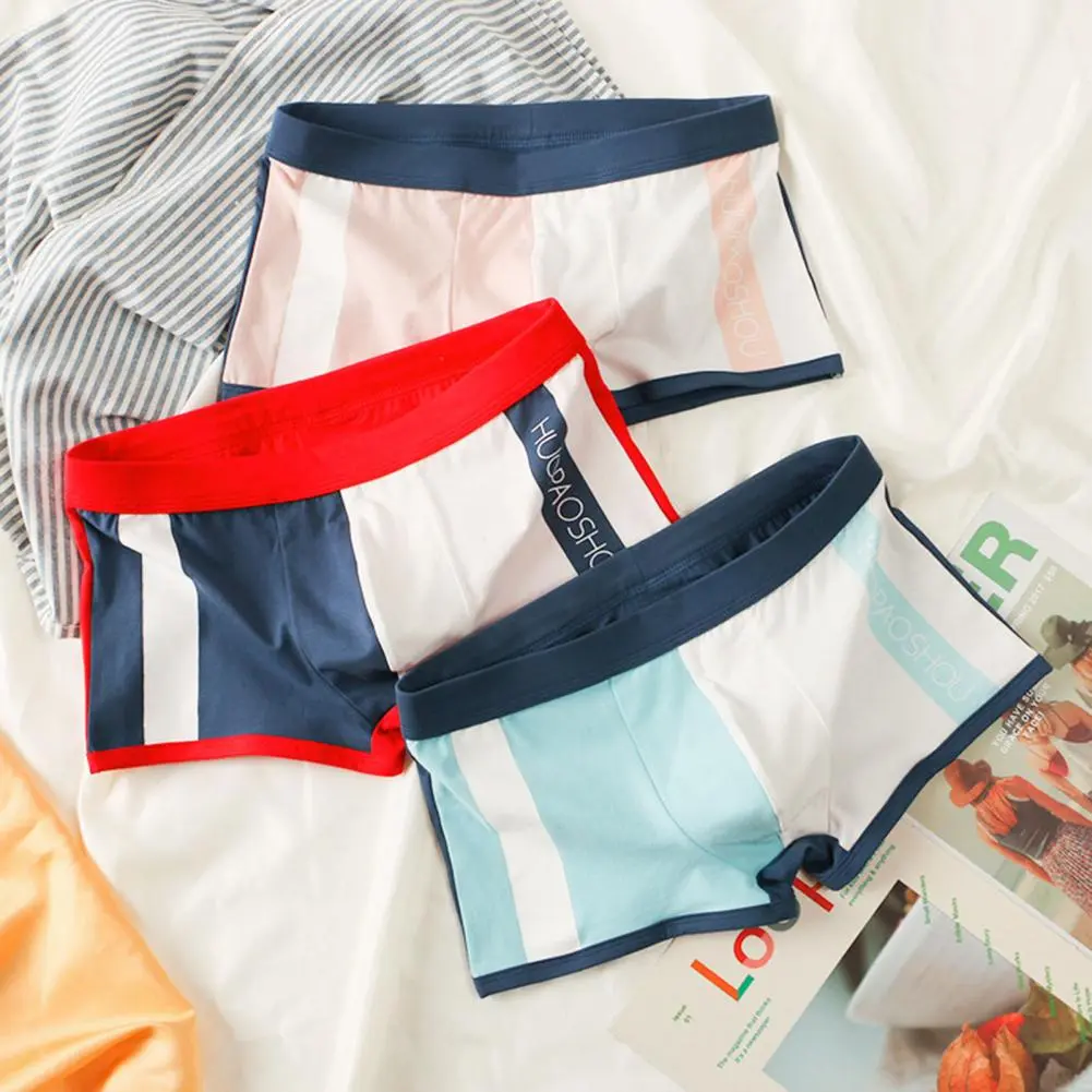 2025 Men Panties Men's Color Blocked Loose Sports Boxer Underwear Sweat Absorption Good Elasticity Men Underwear Shorts