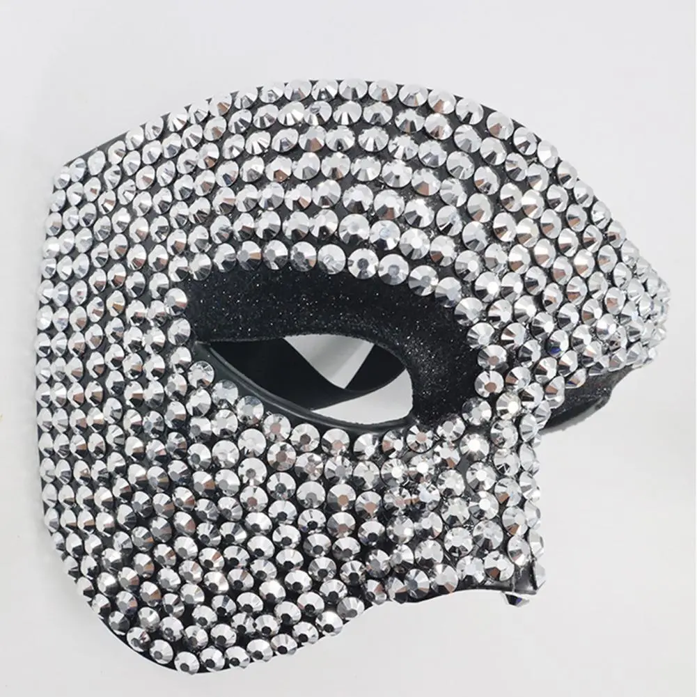 High End Diamond Studded Half Face Masquerade European And American Fashion Party Rhinestone Eye Mask Steel Lip Jewelry Mask