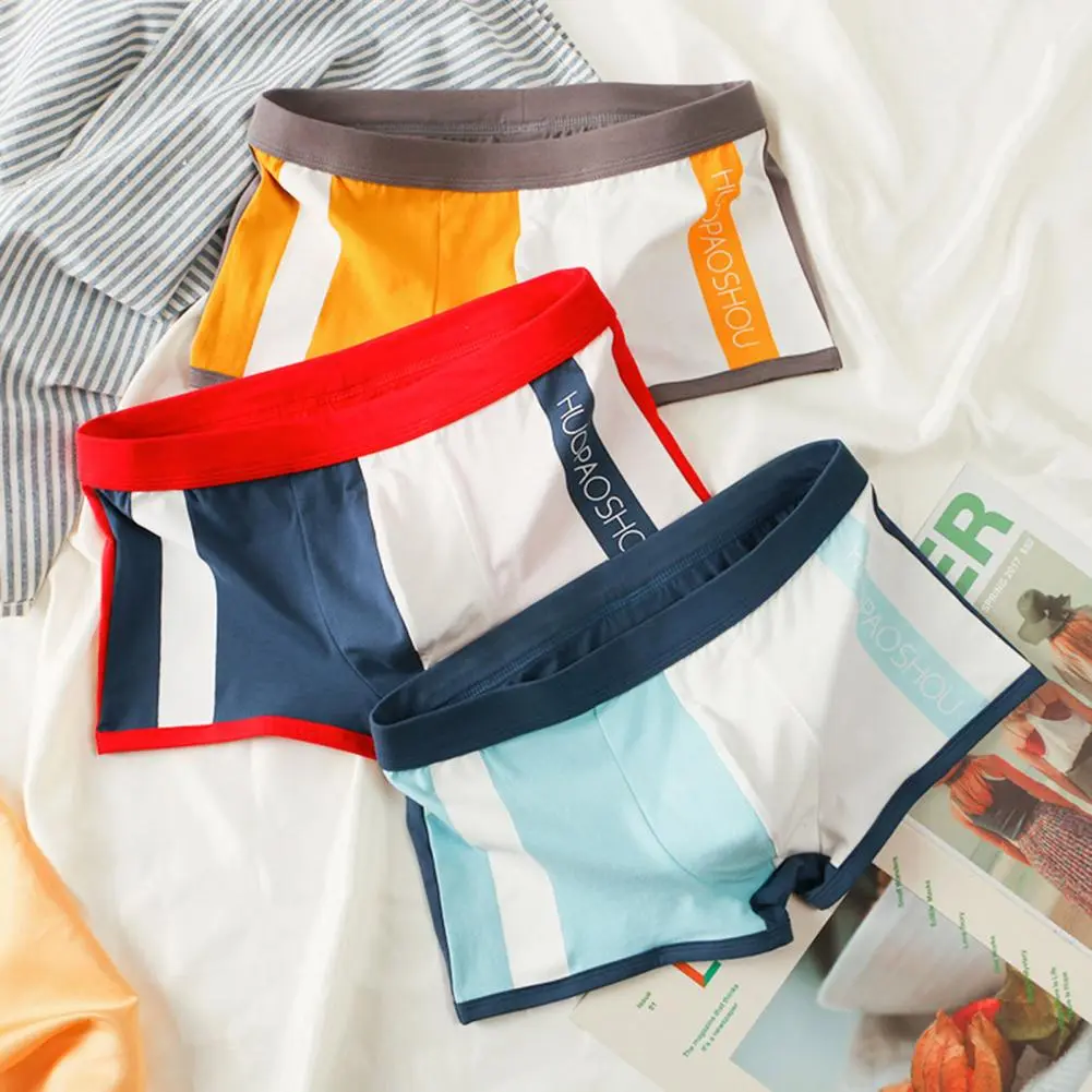 2025 Men Panties Men's Color Blocked Loose Sports Boxer Underwear Sweat Absorption Good Elasticity Men Underwear Shorts