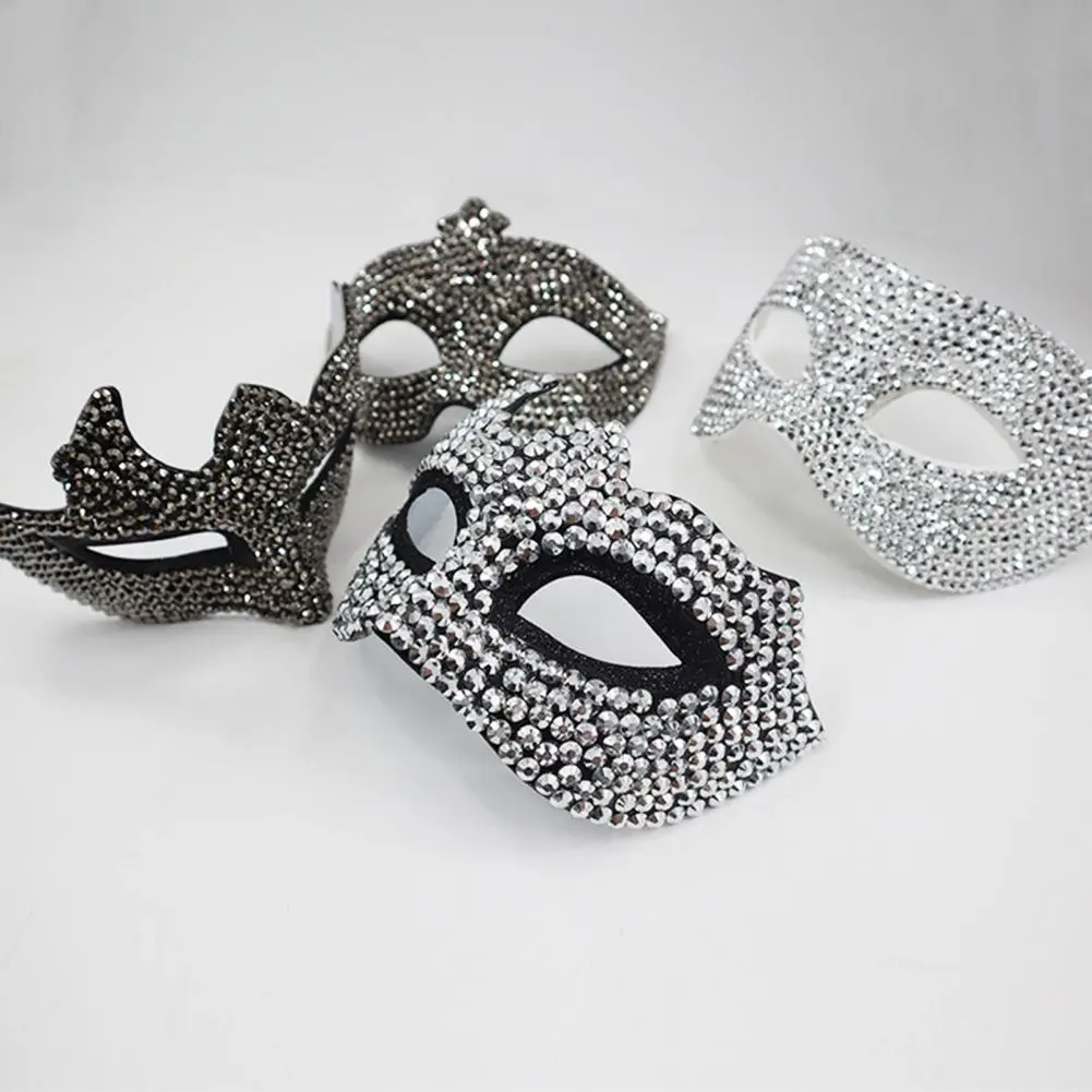 High End Diamond Studded Half Face Masquerade European And American Fashion Party Rhinestone Eye Mask Steel Lip Jewelry Mask