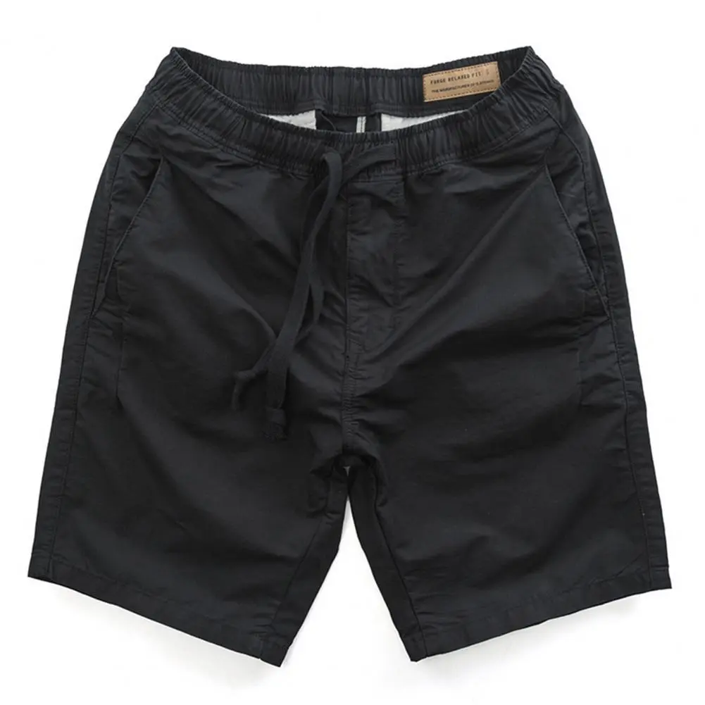 Drawstring Men Training Shorts Deep Crotch Side Pockets Sports Shorts Elastic Waist Men Running Short Pants Men Sweatpants