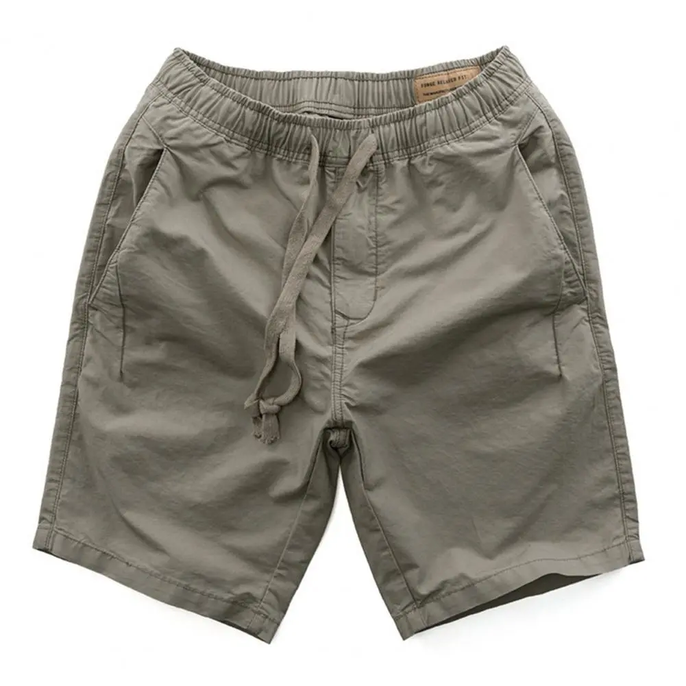 Drawstring Men Training Shorts Deep Crotch Side Pockets Sports Shorts Elastic Waist Men Running Short Pants Men Sweatpants