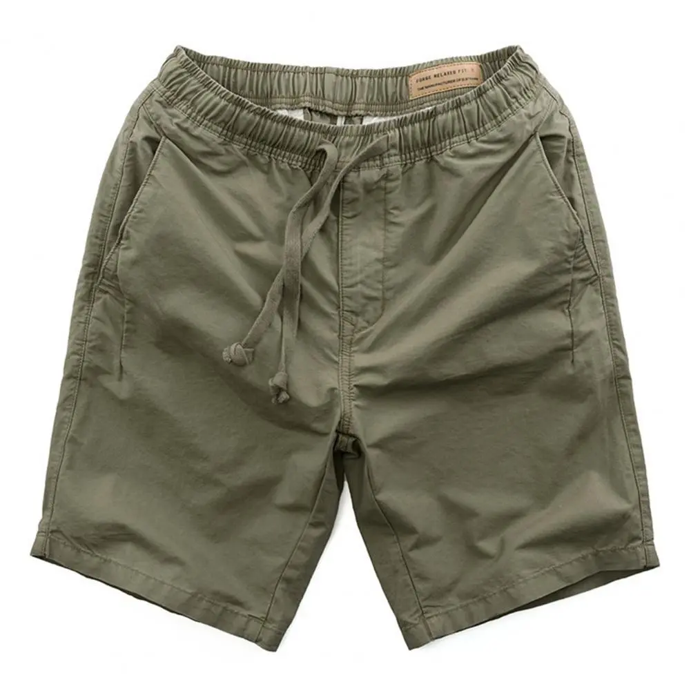 Drawstring Men Training Shorts Deep Crotch Side Pockets Sports Shorts Elastic Waist Men Running Short Pants Men Sweatpants