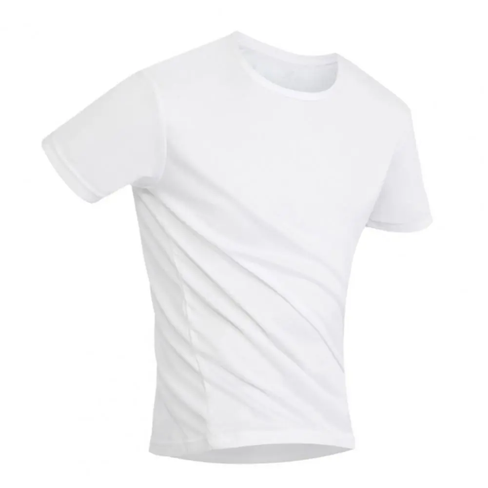 Spandex Crew Neck Shits Quick Dry Lightweight Basic Layer Spandex Shirts Super Breathable Silk Tee Shirts Men Summer Undershirt